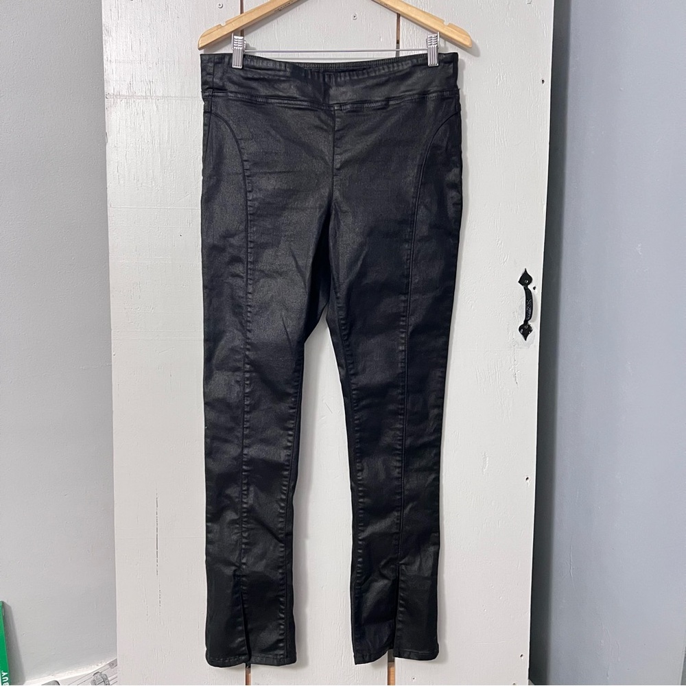 FREE PEOPLE We The Free Double Dutch Coated Pull-on Jeans In Black Large